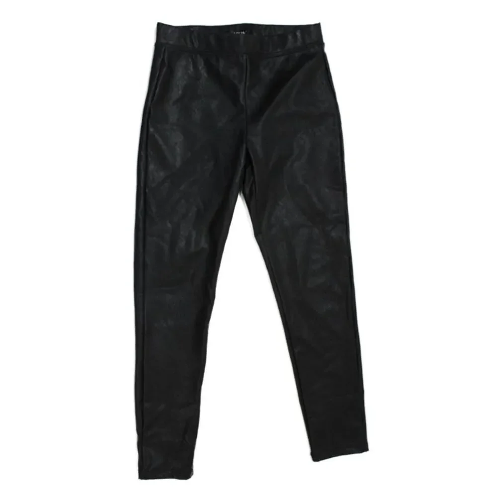 Aqua Girls Stretch Casual Straight Ankle Pants Solid Black Size S